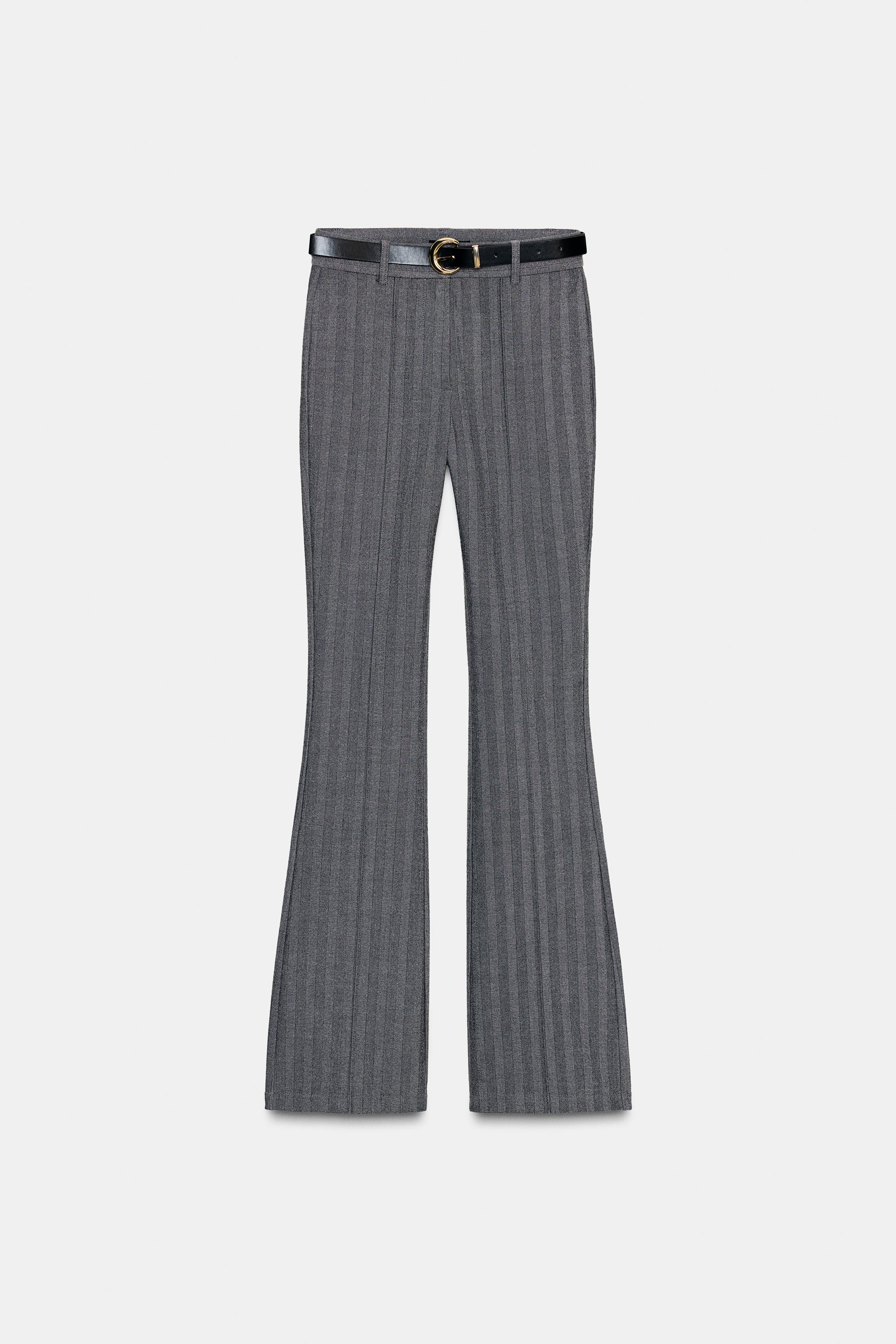 HERRINGBONE FLARE LEGGINGS WITH BELT